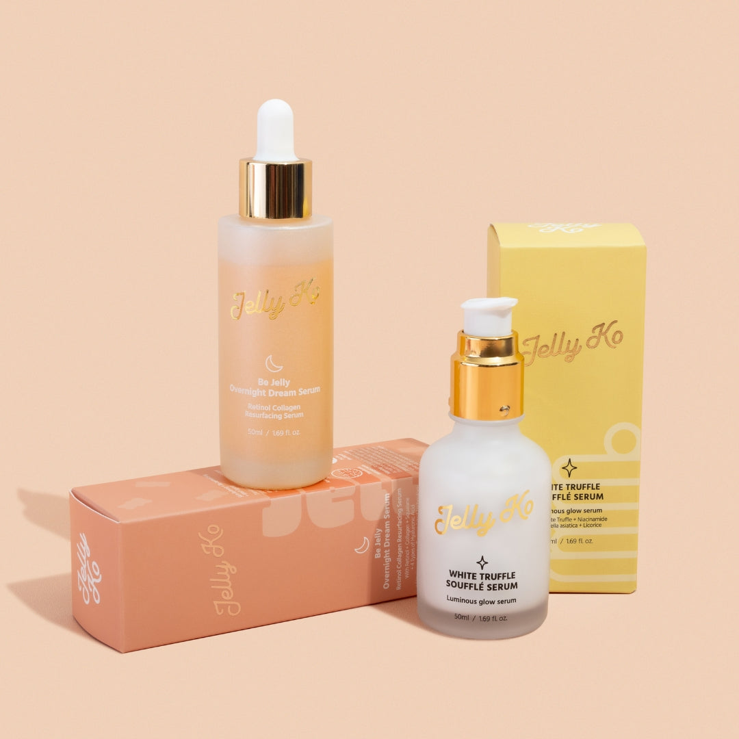 Two skin cycling serums from Korean beauty brand Jelly Ko